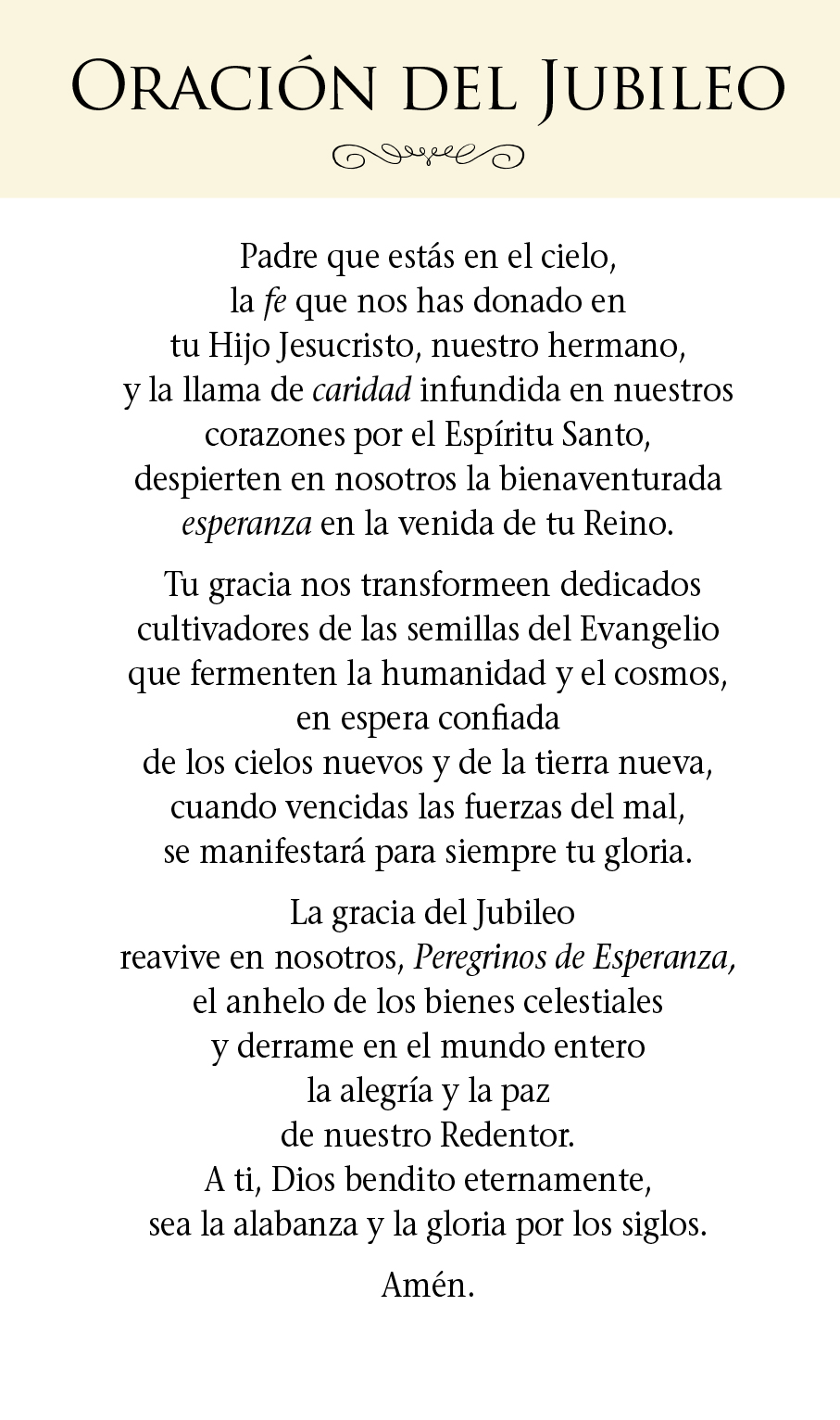 Jubilee Prayer Spanish