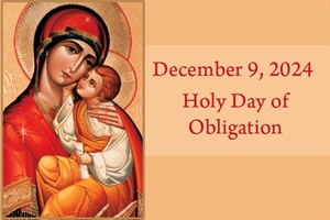 Feast of Immaculate Conception on Dec. 9 is holy day of obligation