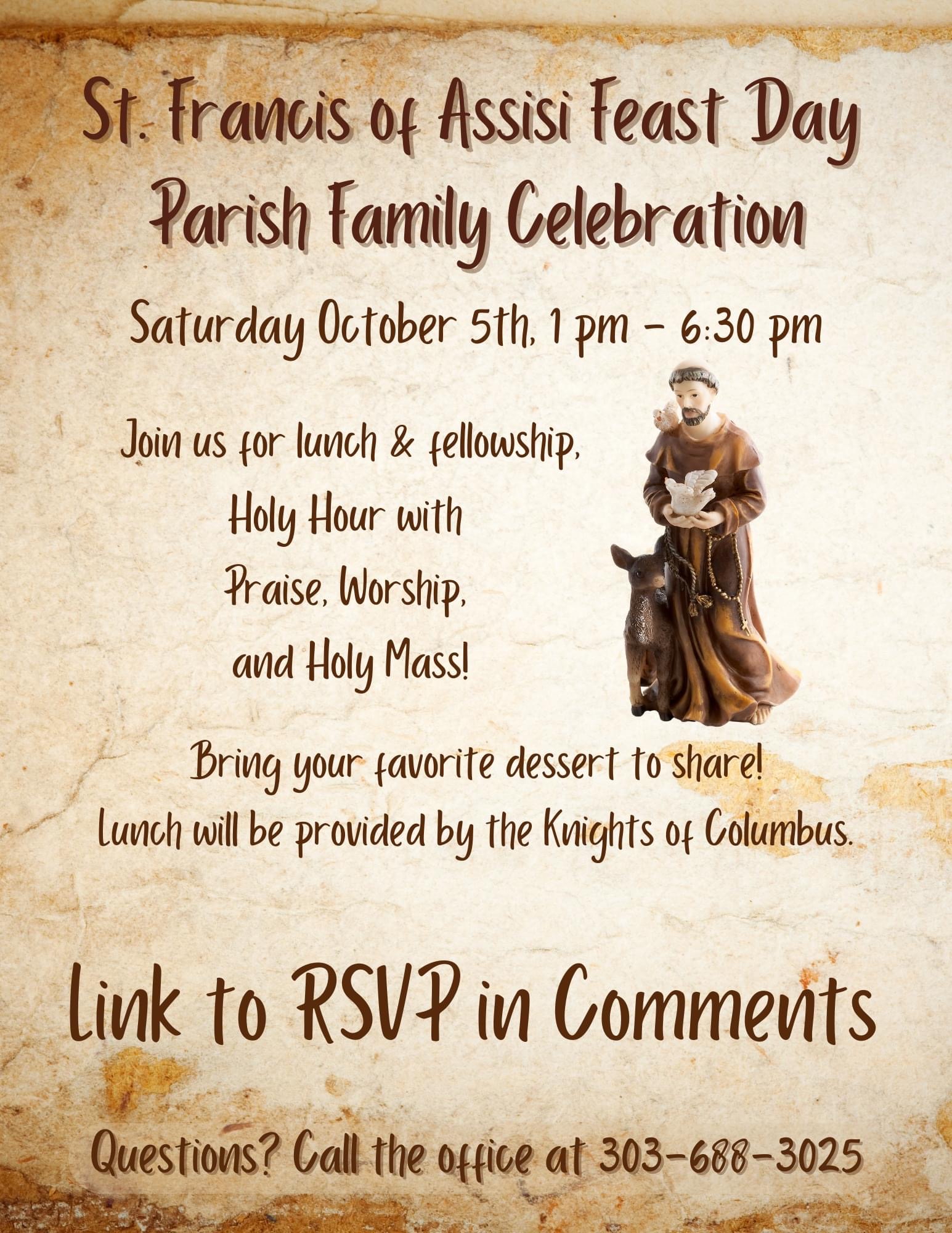 St. Francis of Assisi Feast Day Parish Family Celebration